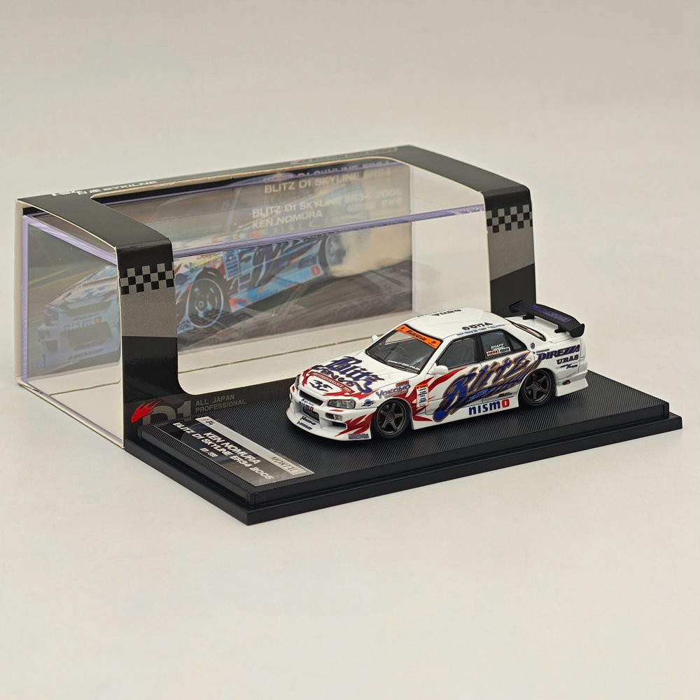 1:64 MORTAL BLITZ D1 SKYLINE ER34 URAS Drift Car Diecast