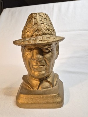 Coach Paul Bear Bryant Alabama Football Gold Cast Iron Statue 8''x 4'' Fedora Hat