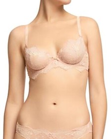 Dita Von Teese Metallic Lace Underwire Bra Vintage Peach Size 36C  0557