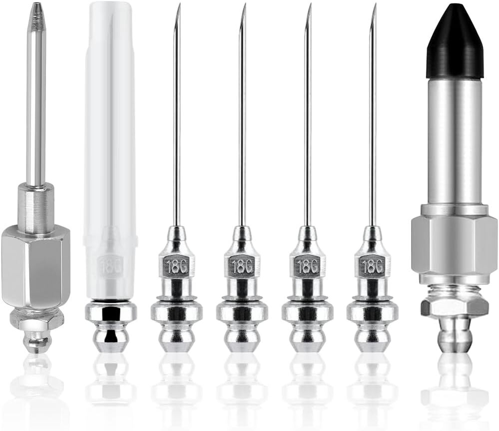 7PCS Car Grease Gun Needle Accessory Kit, Steel Vehicle Grease Gun Needle Nozzle