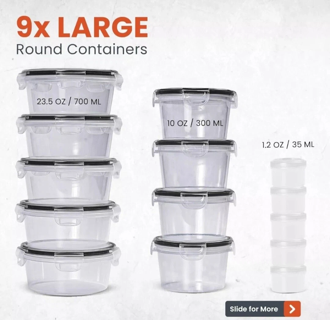 60-Piece Large Food Storage Containers Set Leakproof BPA-Free Plastic Snap Lid
Opens in a new window
