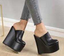 Womens Wedge High Heels Platform Sandals Fashion Summer Round Toe Slippers