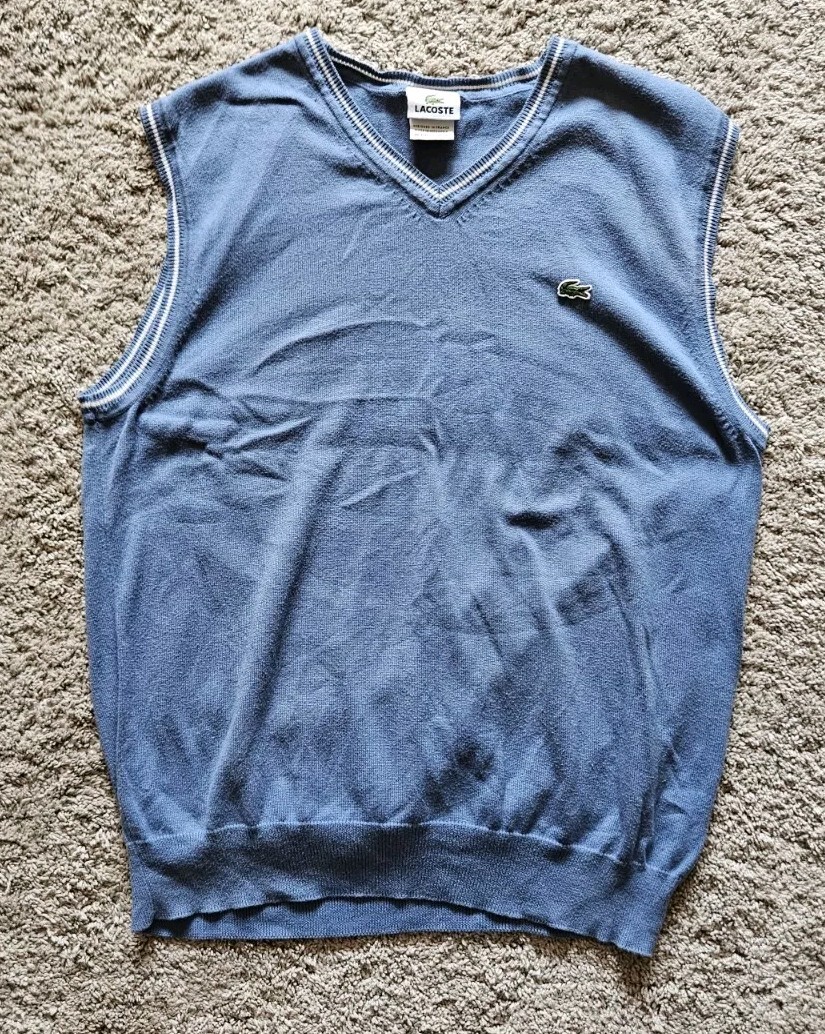 LACOSTE Blue Sweater Vest Men's Size