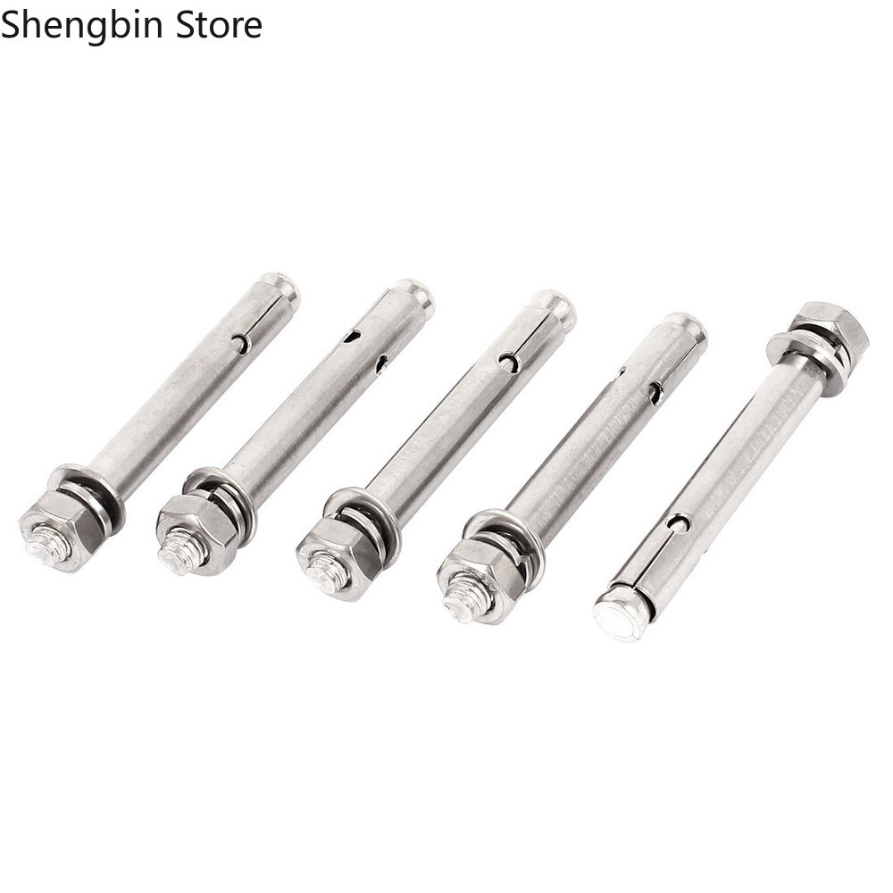 5pcs M10 Male Thread Sleeve Anchor Hex Nut Washer Expansion Bolts Screws 4