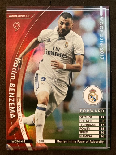 2016-17 Panini WCCF World Class CF Karim Benzema Real Madrid refractor card 