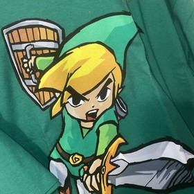 Nintendo Legend of Zelda T Shirt XXL Link Sword Video Game Snes Green Nes