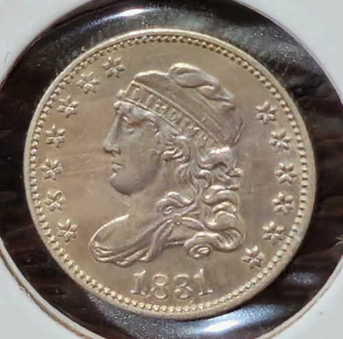 1831 Half Dime - LM.6 Var. - High Grade - Old Cleaning - Scratch On Rev - Picture 3 of 14