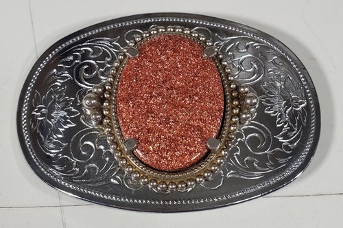 Vintage Blue Ribbon Tru-West Rockmount Western Wear Belt Buckle with stone 3.5" - Picture 2 of 3