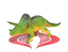 Green Tan Triceratops 6" Long PVC Dinosaur Figurine 1999 Unbranded