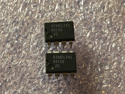 AT93C56PC IC SERIAL MEMORY 2K EEPROM 5V PLASTIC DIP 8-PIN ATMEL (LOT OF 2)