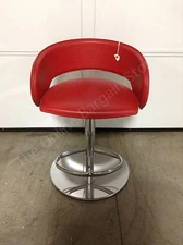 Frontgate Capri Barstool COUNTER BAR Stool leather contemporary metal red