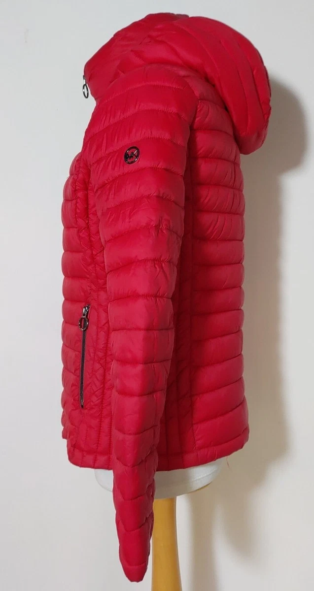Michael kors red quilted jacket deals