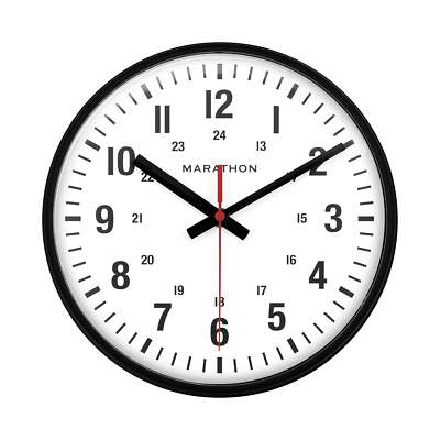 Marathon 10 Inch Silent Continuous-Sweep Analog Wall Clock Wristwatch CL034002-B