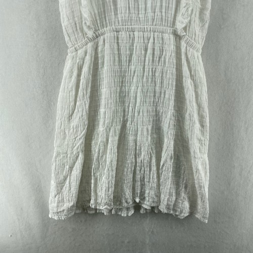 Wild Fable Dress Women's Sz XS White Ruffle Apron Front Tiered Elastic Waist - 第 8/10 張圖片