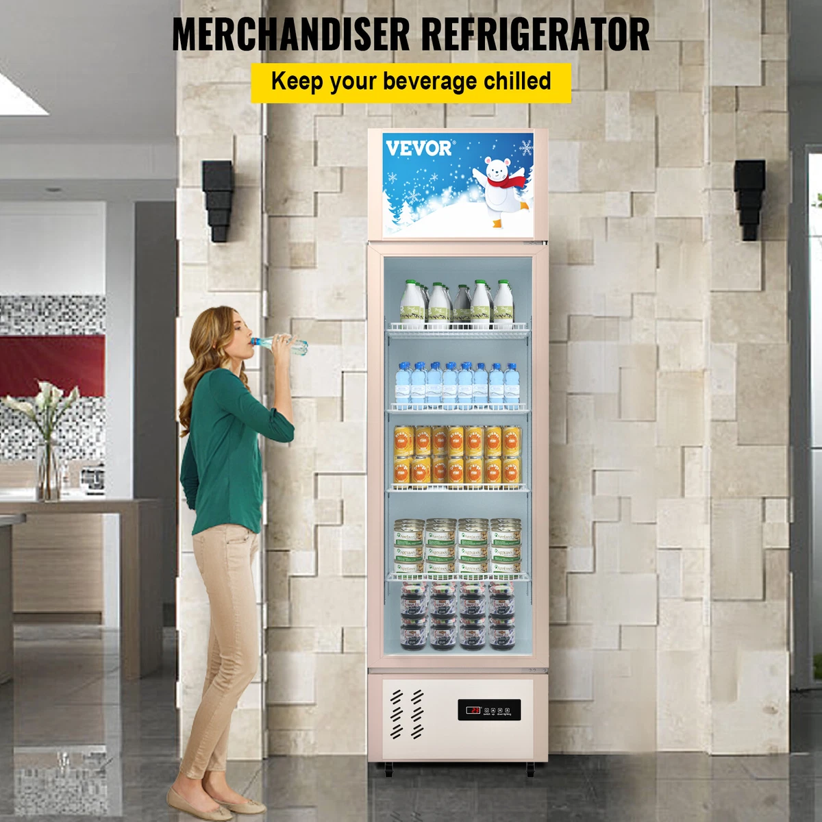 VEVOR Commercial Merchandiser Refrigerator 11Cu.ft Beverage Cooler