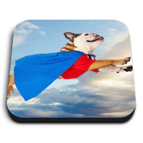 Square MDF Magnets - ny Superhero Bulldog Dog  #3012 - Picture 1 of 8
