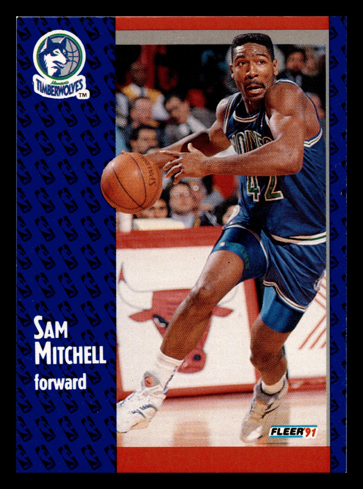 Sam Mitchell 1991-92 Fleer #123 Minnesota Timberwolves Near Mint NM