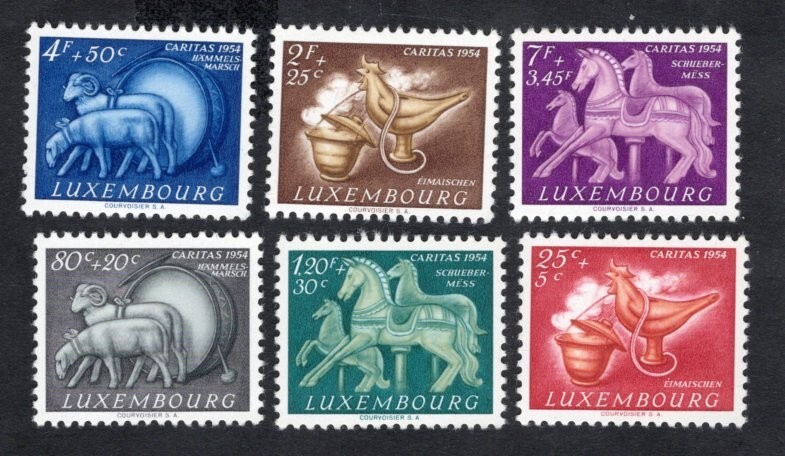 Luxembourg 1954 stamps Mi#525-30 START10%ONLY MH  CV=48$