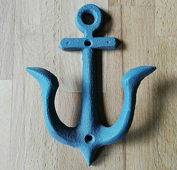 Anker Garderobenhaken Maritim Metall Haken Vintage Blaugrau HäNgen Doppelhaken-image