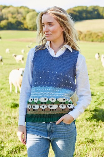 Pachamama Hand Knitted 100% Wool Tank Top - Snowy Sheep - BNWT - Picture 2 of 5