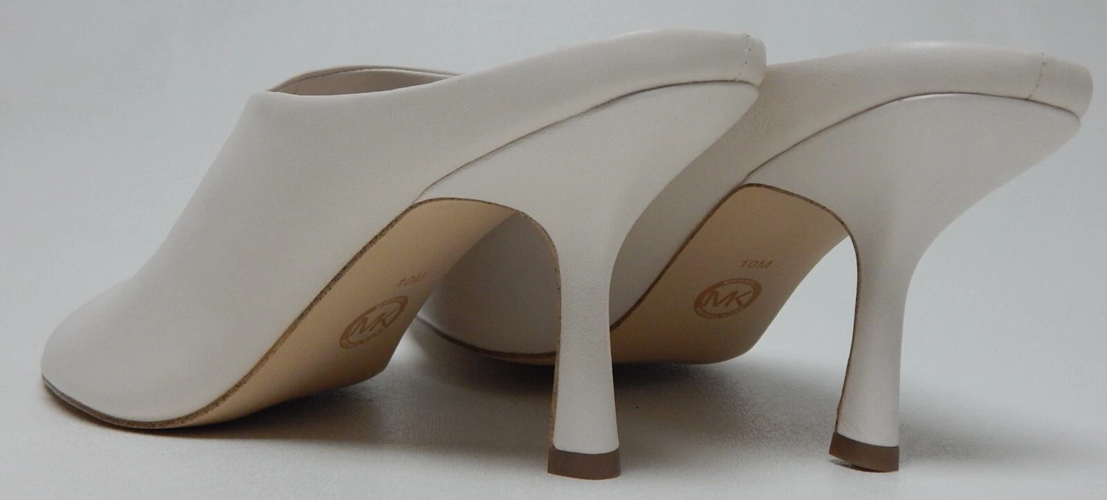 Michael Kors Renee taglia 7 5 M sandalo donna elegante pelle mules slide crema chiaro