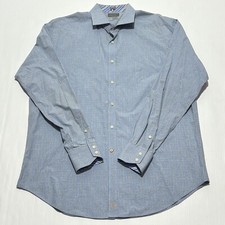 Thomas Dean Mens Striped Long Sleeve Dress Short Double Button Flip Cuff Size XL