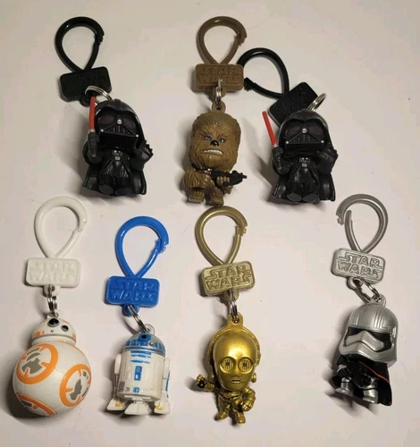 Star Wars 7 Figures Bag Clip Keychains.