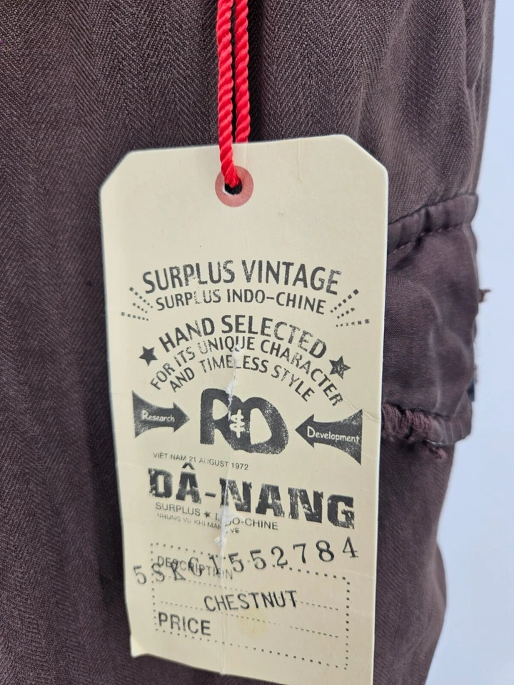 Nuevos Pantalones Utilitarios de Seda Da-Nang Niñas 5 Bolsillos de Carga Marrón Castaño Foto 2 de 4