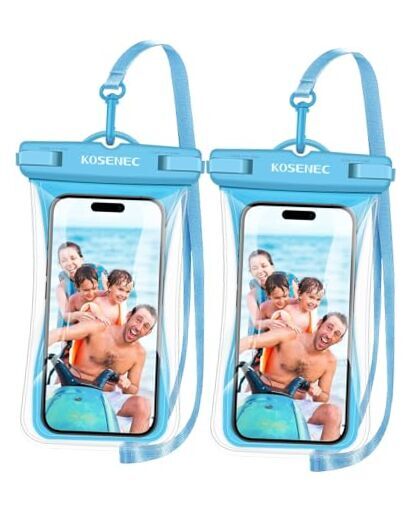 Waterproof Phone Pouch, Universal Waterproof Phone Case with Blue+Blue