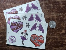 Set Of 6 Goth Temporary Tattoos Sheets