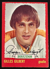 Gilles Gilbert Autographed 1973-74 O-PEE-CHEE Rookie Card RC #74 Boston Bruins