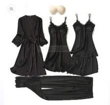 Elegant Satin 5pc Sleepwear Set