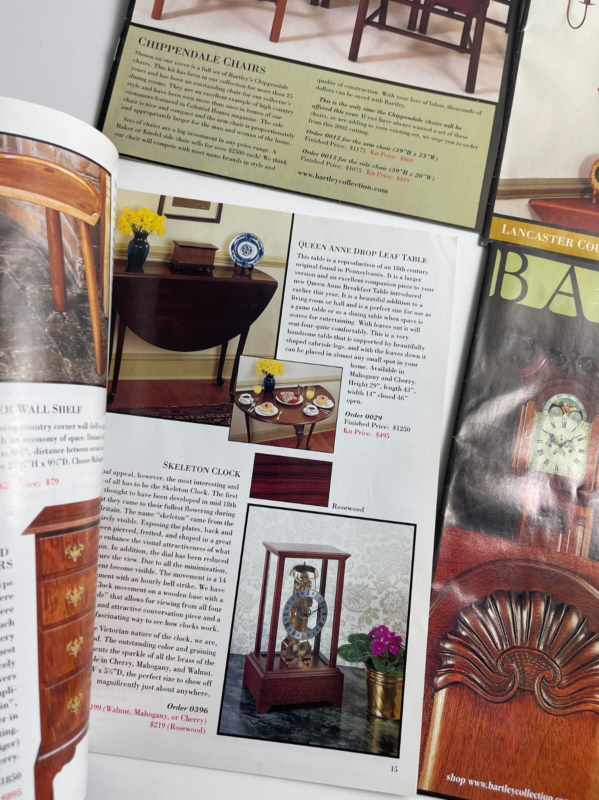 Vintage Bartley Antique Reproduction Furniture Kits Catalog Lot Of 4