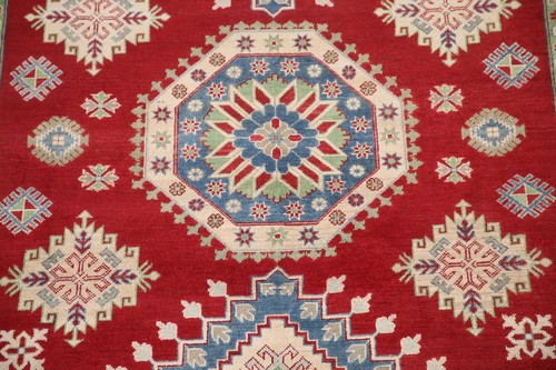 Kazak Geometrisch 7x10 Rot Vorleger Wolle Handgeknüpft Orientteppich - Bild 4 von 12