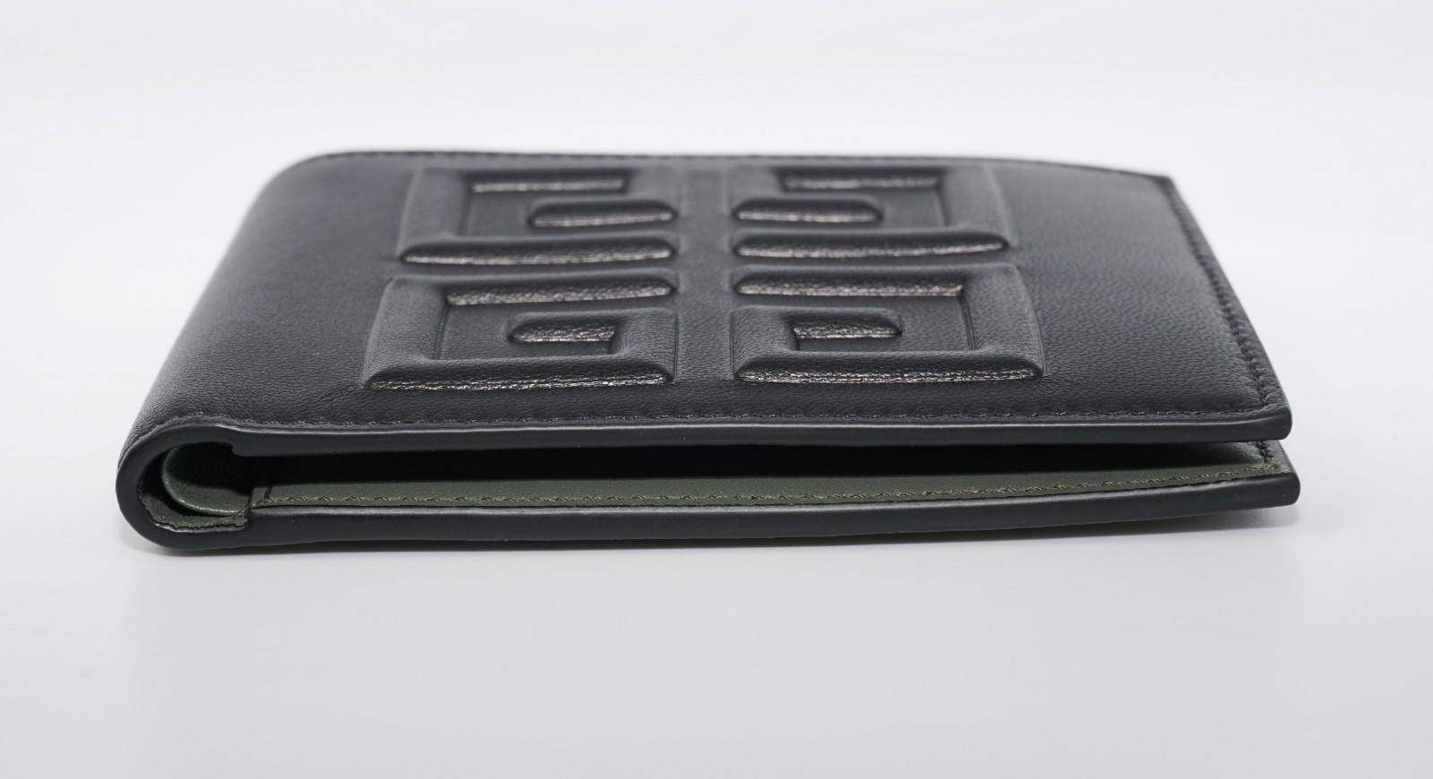 Givenchy Men's Embossed 4G Emblem Leather Bifold Wallet, Black/Khaki, MSRP $555 image 7