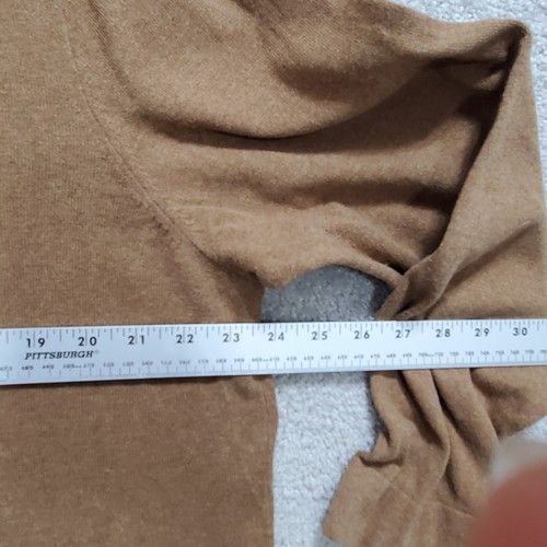 J.CREW Sweater Women's 2X Brown 100% Cotton Keyhole Back Ruffle Neck Pullover - Picture 12 of 14