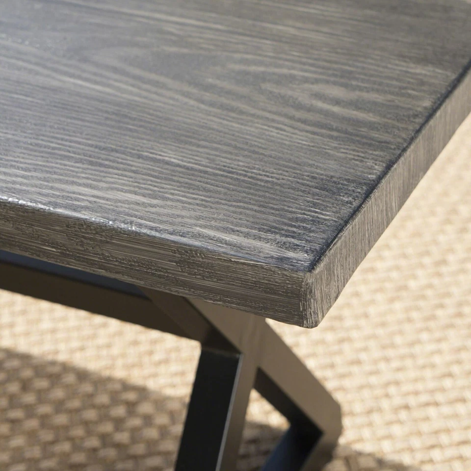 Alania Outdoor 7 Piece Aluminum Dining Set with Wicker Dining Chairs - Image 2 of 4