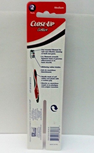 12 Pk of twin brushes Close-Up Active Quality Toothbrush MEDIUM = 24 pcs SEALED - Picture 5 of 7