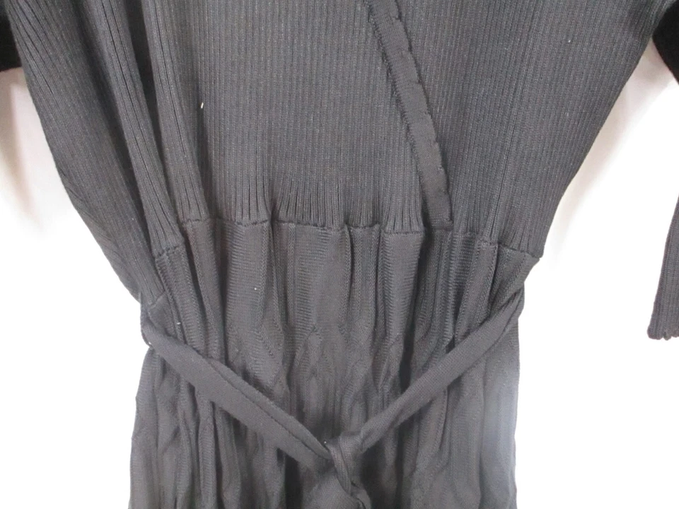 NY Collection Womens Dress 2XP Petite Black Long Sleeve Sweater Tie Rayon Blend - Image 3 of 4