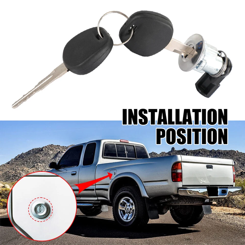 Fuel Gas Door Lock Cylinder & Keys For Toyota 1995-2004 Tacoma 2000-2003 Tundra - Image 4 of 4
