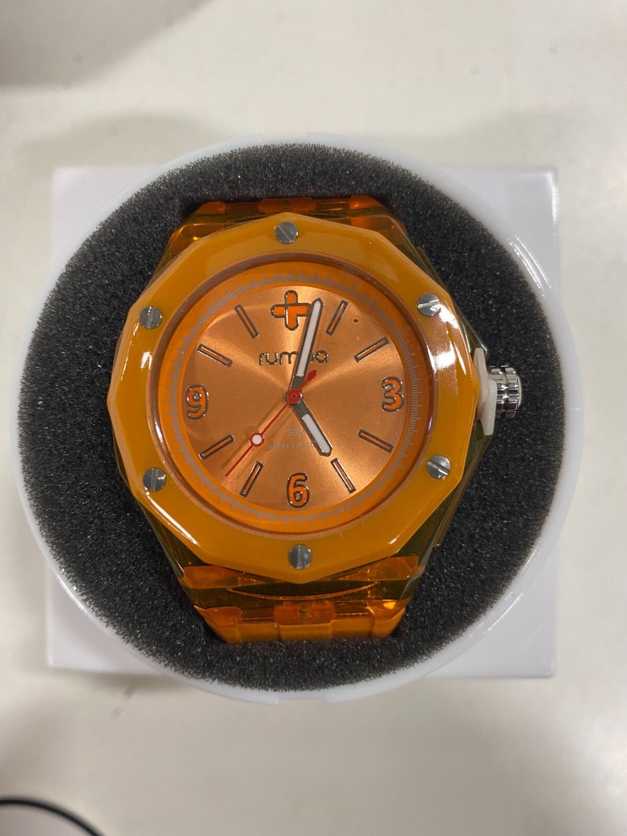 Rumba Time Automatic Orange Strap Wristwatch | eBay display picture 2