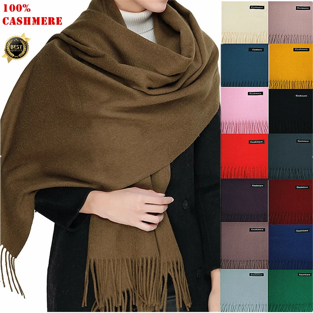 Luxury 2022 New Warm Winter Scarf Women Print Solid Cashmere