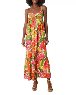 Velvet by Graham & Spencer Kayla Tie Back Maxi Dress Women's M Multi Floral