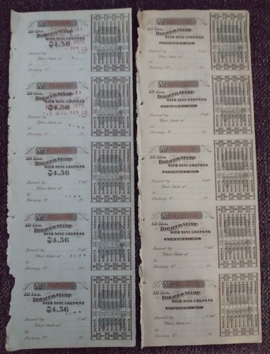 Distillery Warehouse Internal Revenue Tax Sheet Full Sheet Of 4with Stubs... - Picture 3 of 3