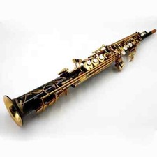 Japan 82Z Soprano Saxophone Bb Brass black Gold key Straight professional Sax