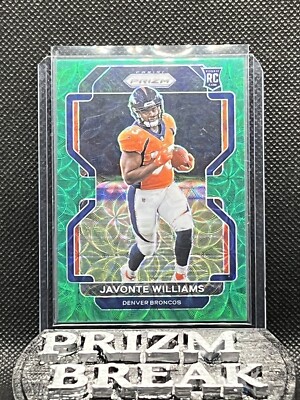 2021 Panini Prizm Javonte Williams RC Rookie Green Scope Prizm # d/75 Broncos  