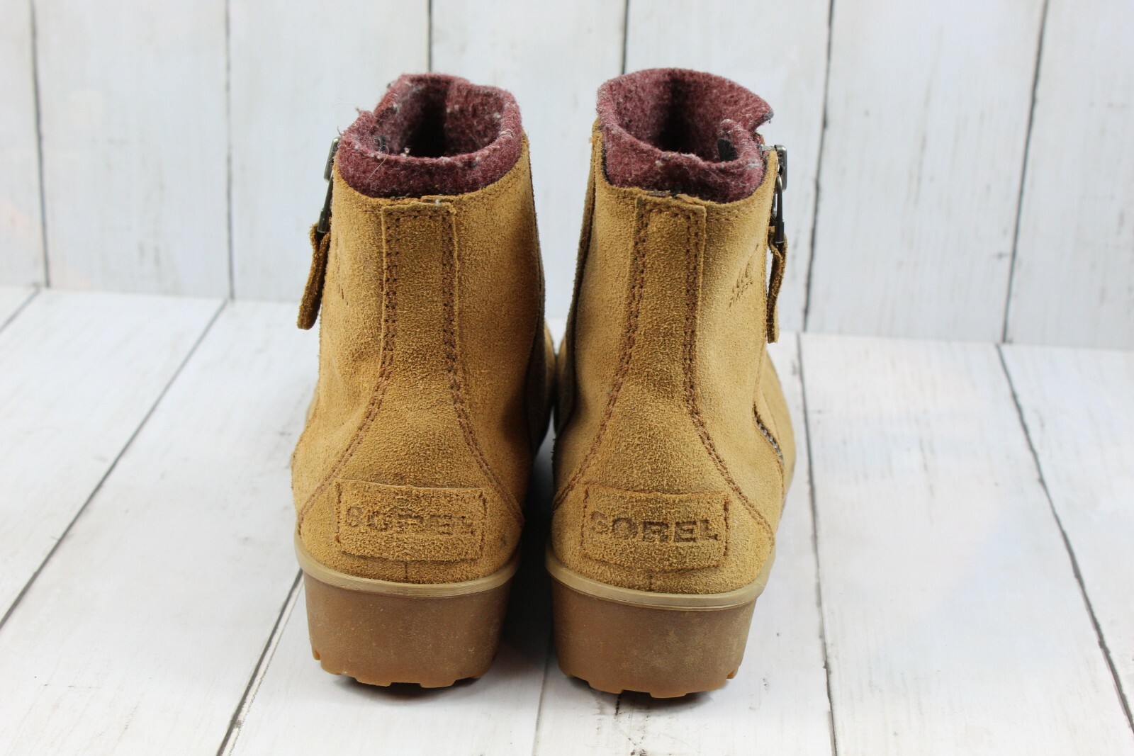 Sorel Women’s Size 7 Meadow Zip Waterproof Boots Tan Brown Suede NL2189-286 Rare image 9