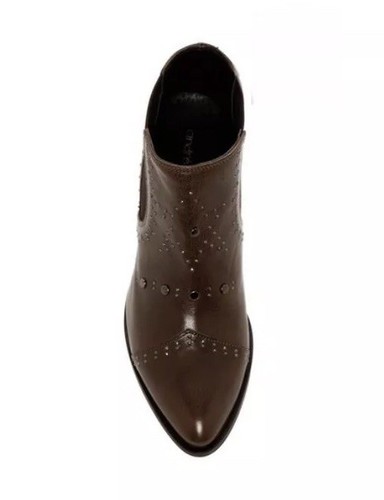 ANDRE ASSOUS ‘Frankie’ Brown Calf Leather Studded Bootie Women’s 7M $285 NEW - 第 9/11 張圖片