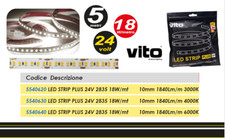 STRISCIA LED 24V Bobina 5mt Strip 2835 ALTA LUMINOSITA' IP20