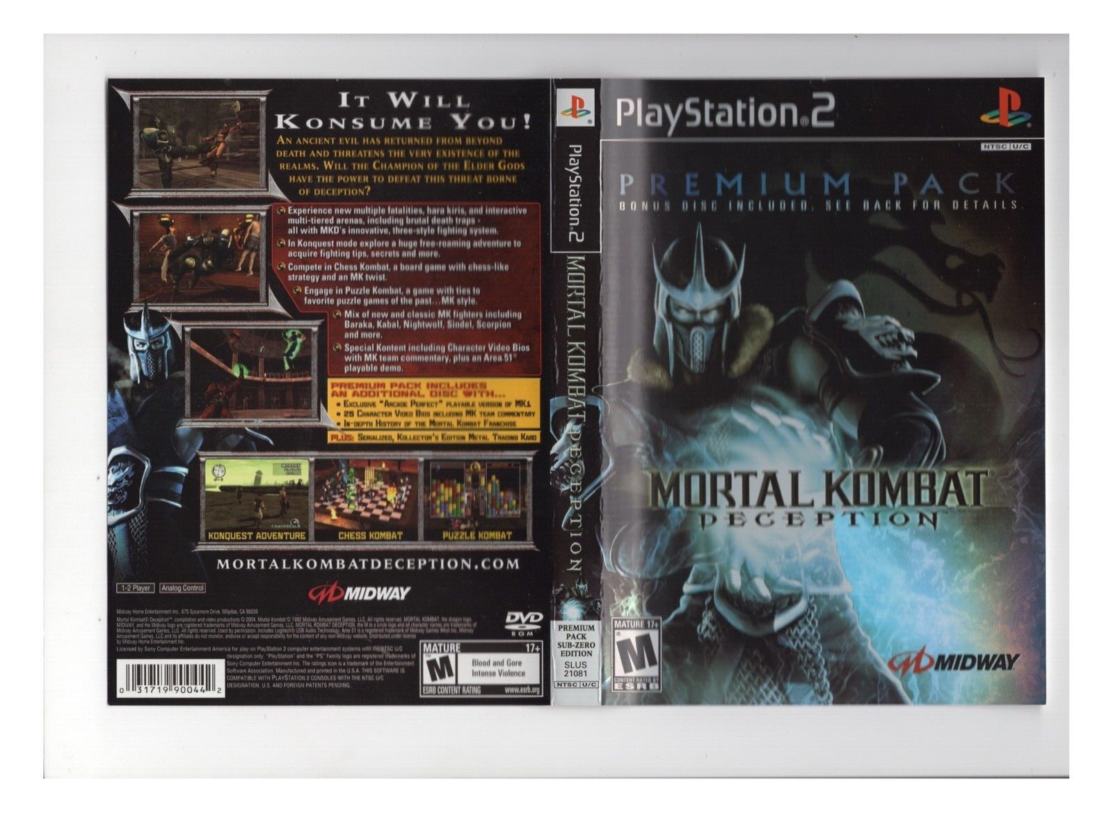 Mortal Kombat Deception PS2 ARTWORK ONLY AUTHENTIC Playstation 2 | eBay